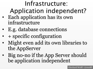 Eberhard Wolff - @ewolff
You Don‘t Agree?
•  Can you deploy your application on a
different server?
•  On a different vers...