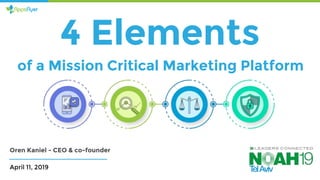 4 Elements
Oren Kaniel - CEO & co-founder
April 11, 2019
of a Mission Critical Marketing Platform
 