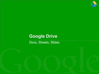 Google Drive
Docs, Sheets, Slides
 