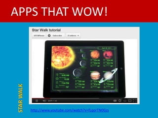 APPS THAT WOW!
STAR WALK




            http://www.youtube.com/watch?v=fLqorTN0Gzs
 