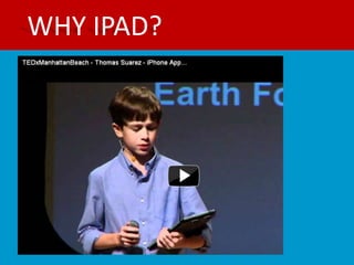 WHY IPAD?




http://www.youtube.com/watch?v=ehDAP1OQ9Zw
 
