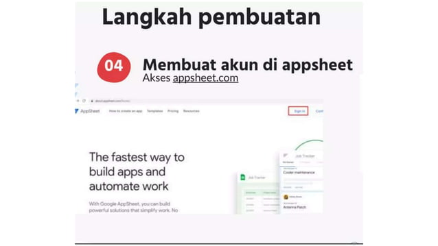 Membangun aplikasi mobile dengan Appsheet | PPTX