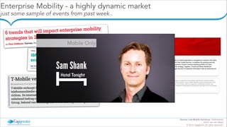 Enterprise Mobility - a highly dynamic market
just some sample of events from past week..

Mobile Only

Service Line Mobile Solutions | Netherlands
Arthur van den Boom
© 2013 Capgemini. All rights reserved |

 