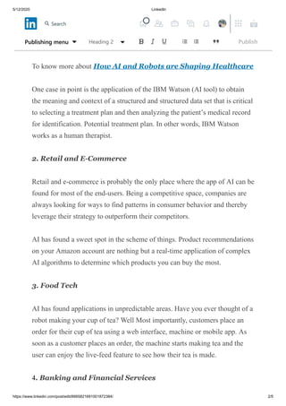 AI Applications across Major Industries | PDF