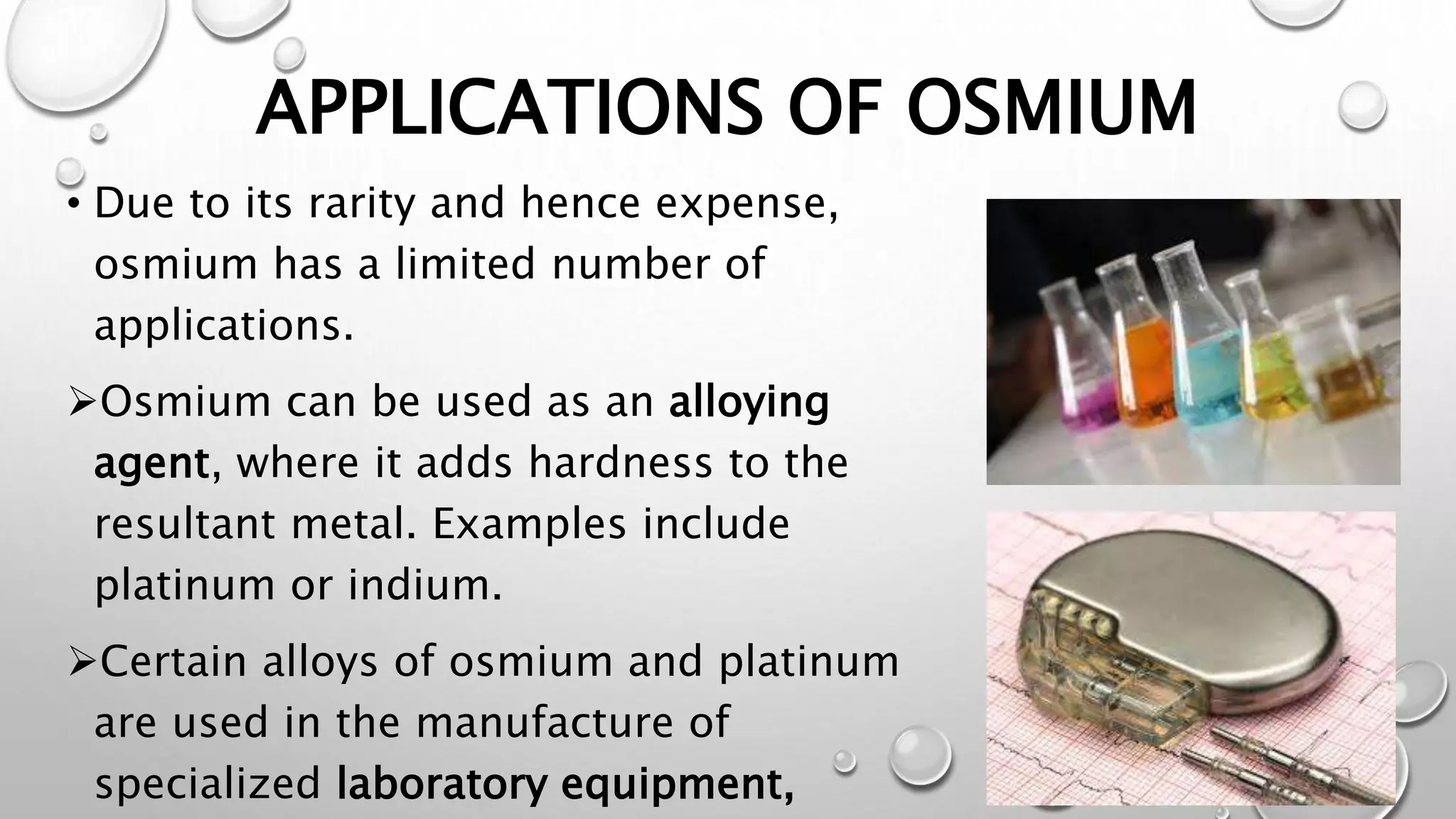 Apps of osmium and iridium ppt