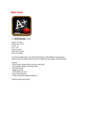 Math Cards
 
