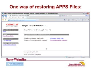 One way of restoring APPS Files:
 