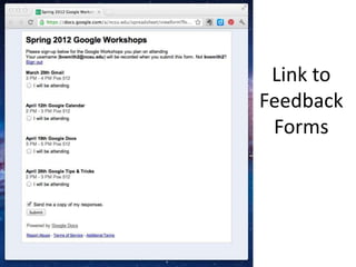 Link to
Feedback
 Forms
 