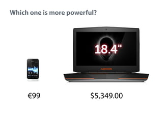 Which one is more powerful?

€99

$5,349.00

 
