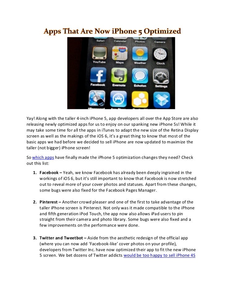 Apps That Are Now iPhone 5 Optimized