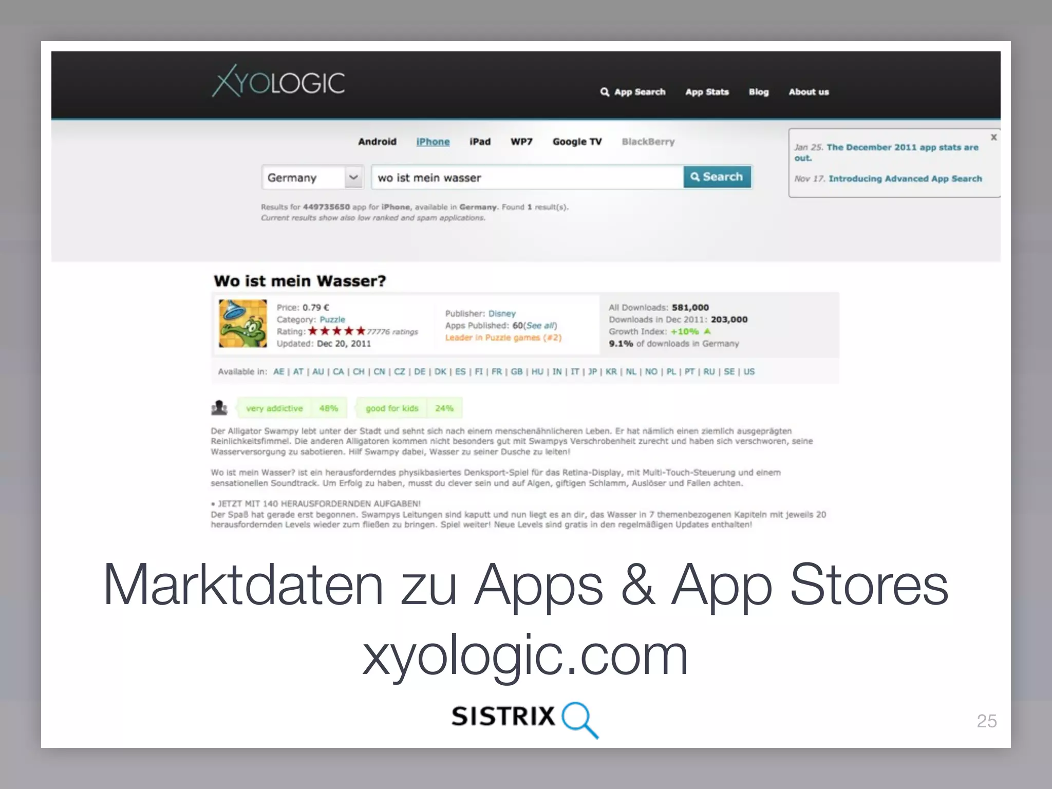 Marktdaten zu Apps & App Stores
         xyologic.com
                                  25
 