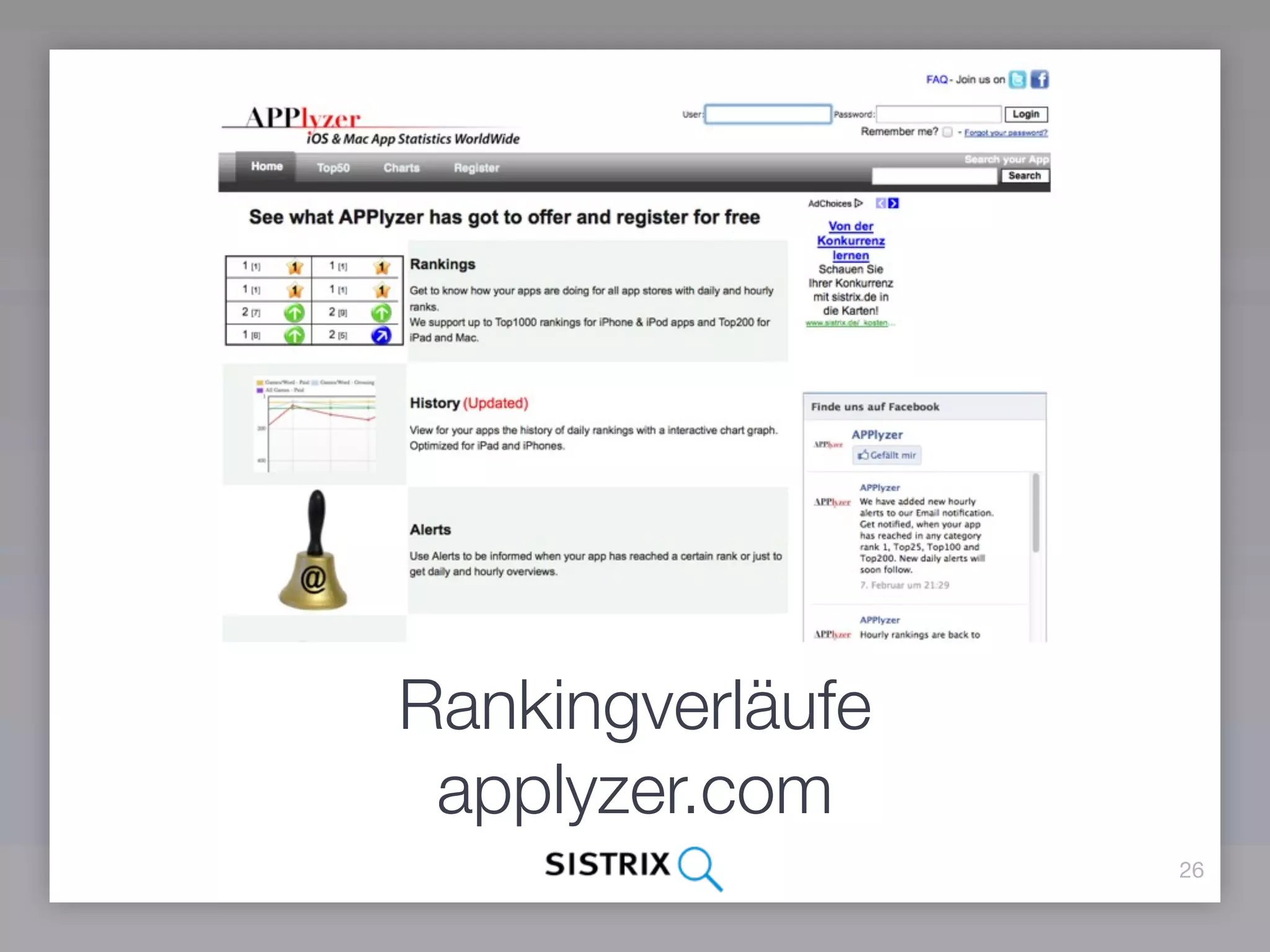 Rankingverläufe
 applyzer.com
                  26
 