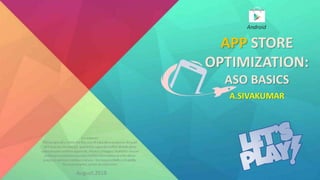 Mobile app Marketing : Appstore optimization - ASO Basics
