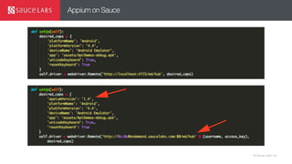© Sauce Labs, Inc.
Appium on Sauce
 
