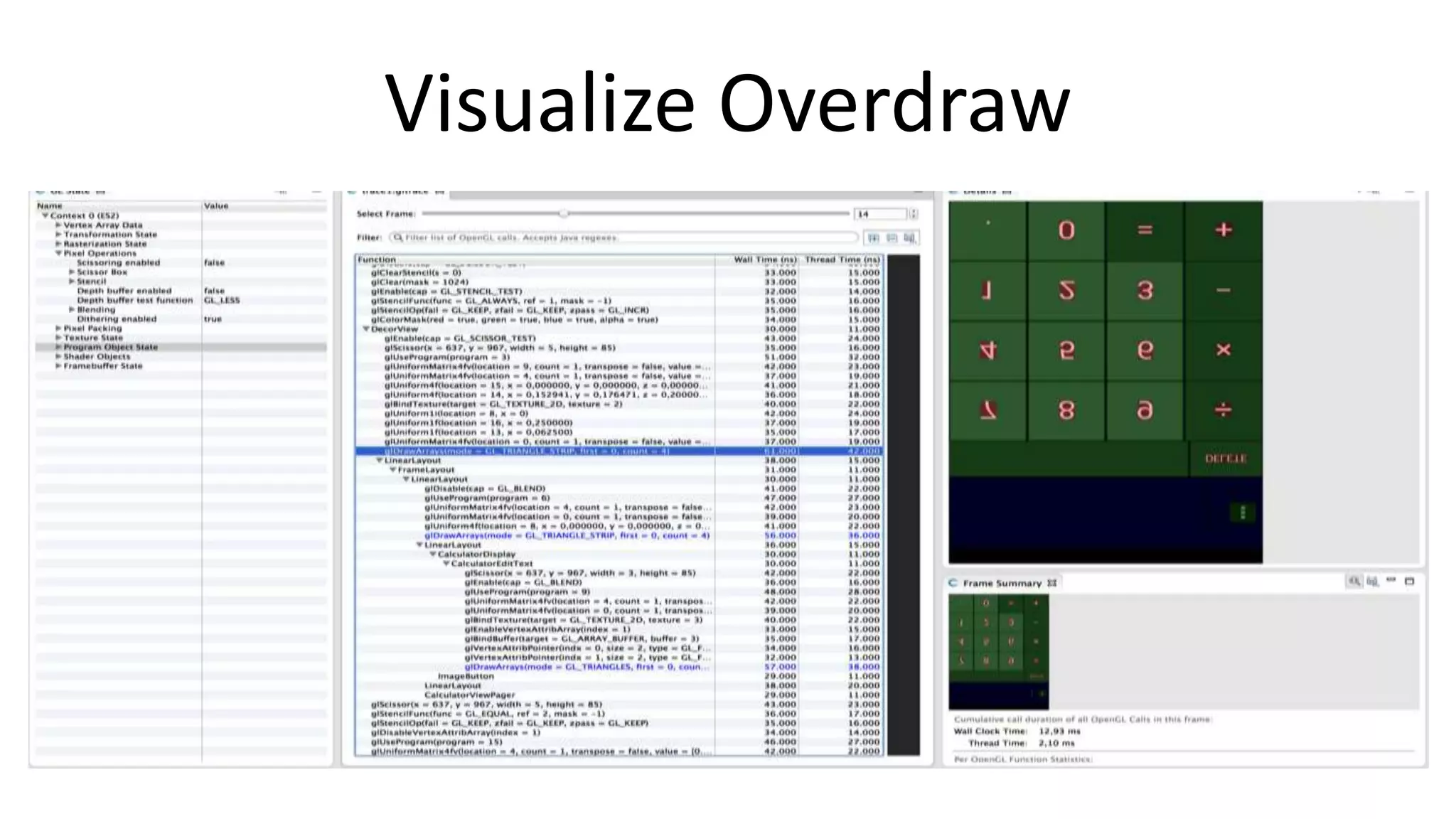 Visualize Overdraw

 