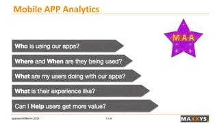 appsworld Berlin 2015
Mobile APP Analytics
1 v 6
 