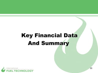 Key Financial Data
  And Summary



                     20
 
