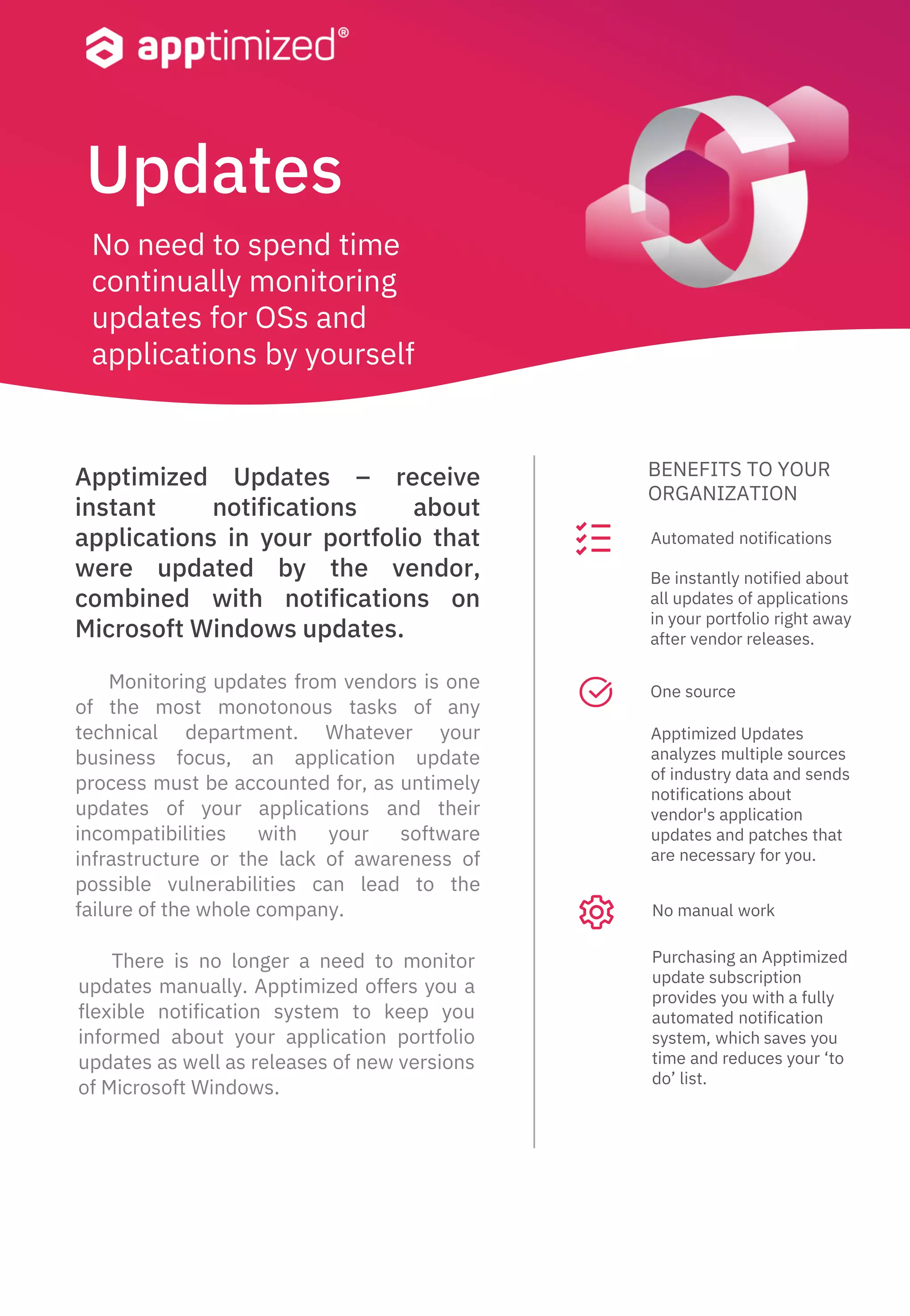 Automated monitoring of application updates and vulnerabilities ...