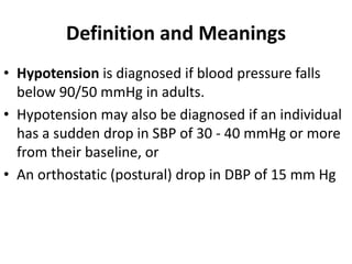 Approach to a case of hypotension and shock PPT
