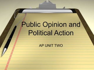 Public Opinion and
Political Action
AP UNIT TWO
 