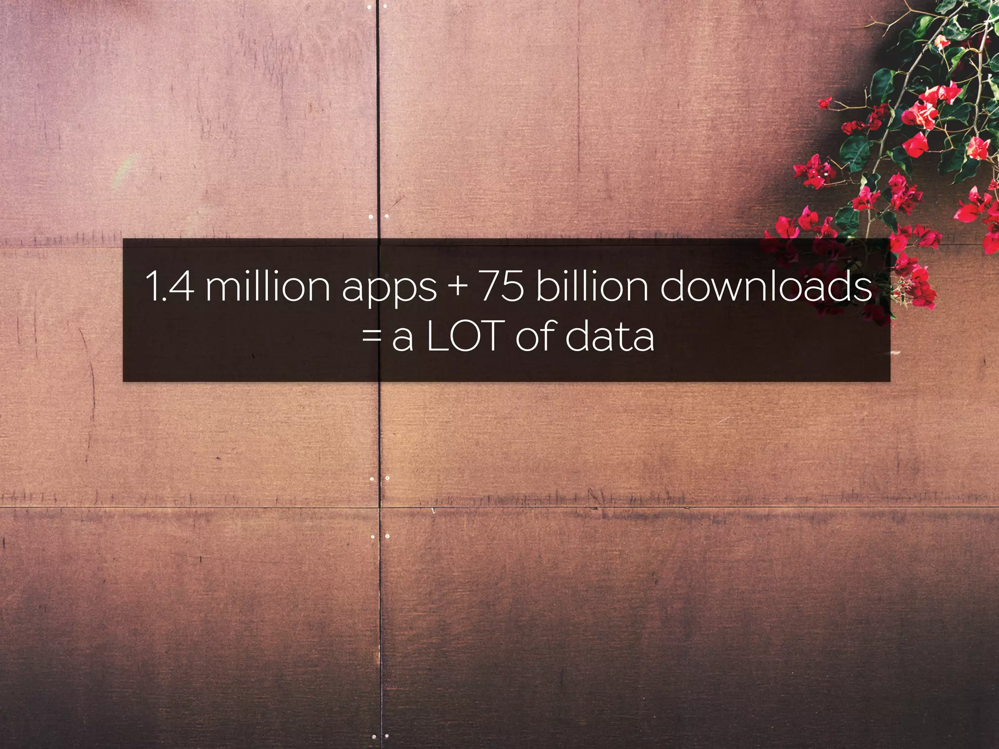 1.4 million apps + 75 billion downloads
= a LOT of data
 