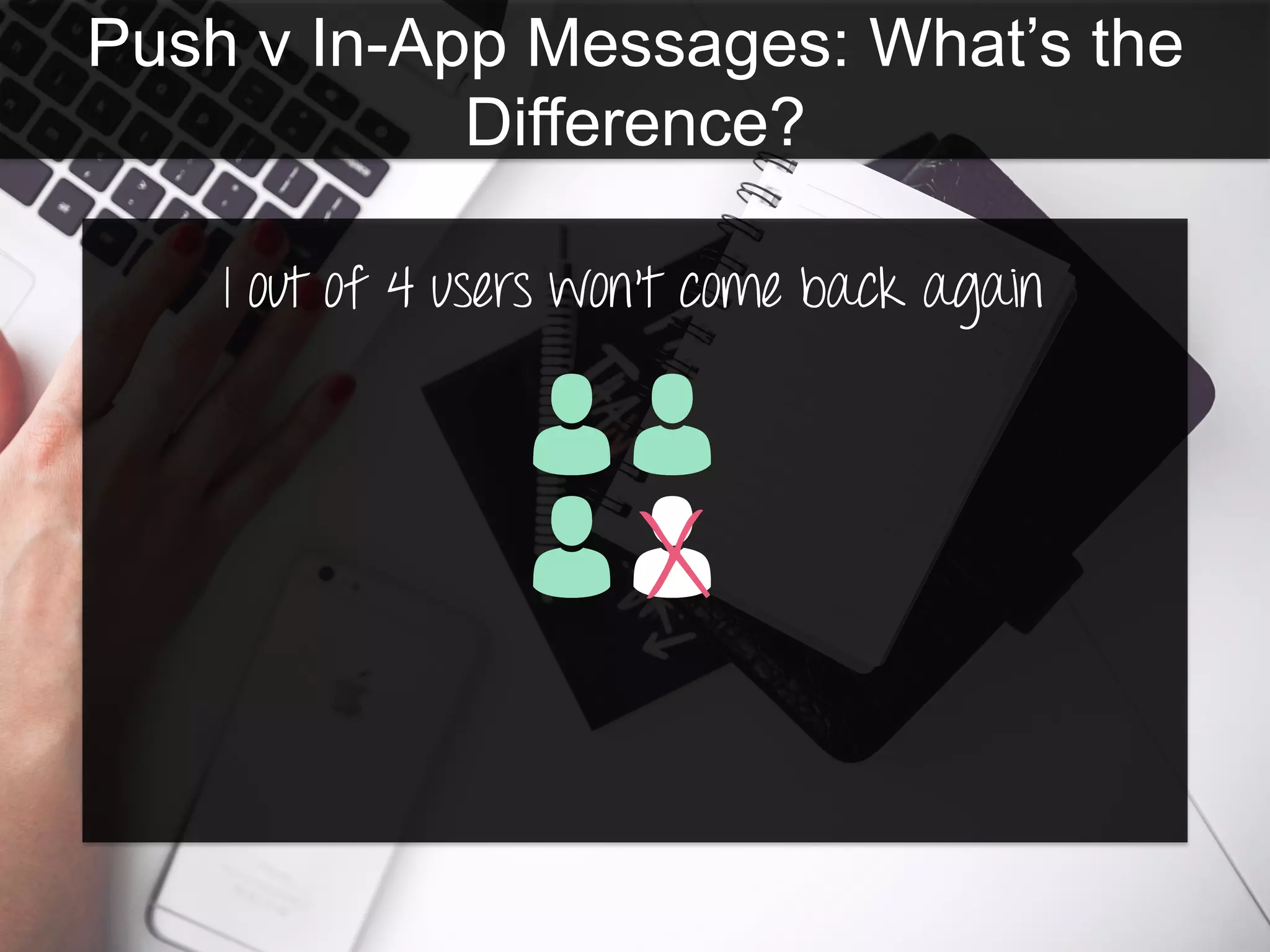 Push v In-App Messages: What’s the
Difference?
1 out of 4 users won’t come back again
x
 