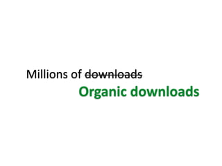 Millions 
of 
downloads 
Organic 
downloads 
 