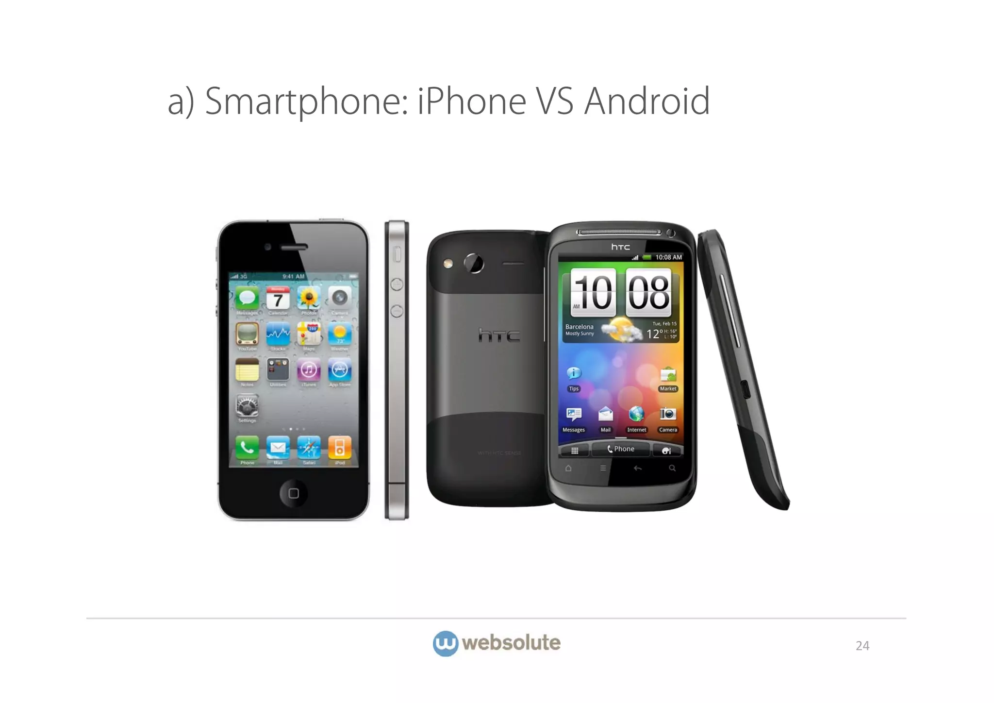 a) Smartphone: iPhone VS Android




                                   24
 