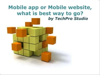Mobileapp or Mobilewebsite,
what is the best way to go?
By techprostudio
 
