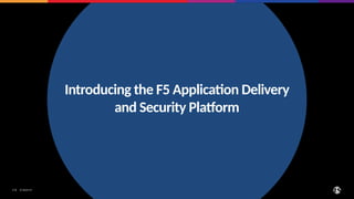 © 2024 F5
​ 176
​
Introducing the F5 Application Delivery
and Security Platform
 