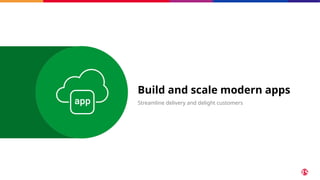 Build and scale modern apps
Streamline delivery and delight customers
 
