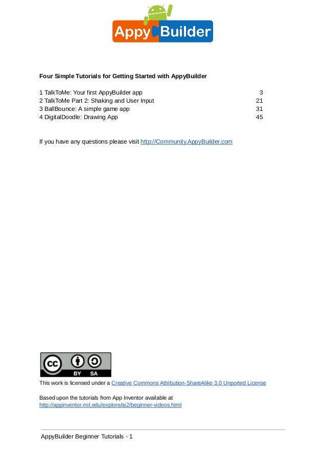 Appy Builder Beginner Tutorial