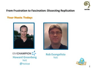 From Frustration to Fascination: Dissecting Replication
2
Your Hosts Today:
Howard Greenberg
TLCC
@TLCCLtd
Rob Evangelista
TLCC
 