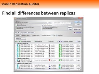 Find all differences between replicas
scanEZ Replication Auditor
 