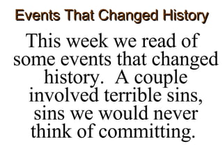 Events That Changed History ,[object Object]