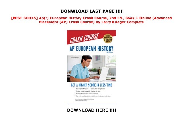 [BEST BOOKS] Ap(r) European History Crash Course, 2nd Ed., Book + On…