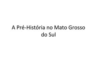 A Pré-História no Mato Grosso
            do Sul
 