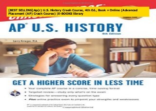 [BEST SELLING]Ap(r) U.S. History Crash Course, 4th Ed., Book + Online (Advanced
Placement (AP) Crash Course) |E-BOOKS library
 