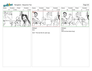 Scene
17
Duration
01:00
Panel
1
Duration
01:00
Scene
18
Duration
02:00
Panel
1
Duration
01:00
Dialogue
Kimi:
Sam! That was like ten years ago.
Scene
18
Duration
02:00
Panel
2
Duration
01:00
Dialogue
Kimi:
Give me that clickie thing!
Navigators - Sequence Two Page 4/5
 