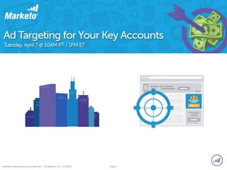 Page 1Marketo Proprietary and Confidential | © Marketo, Inc. 4/7/2015
Ad Targeting for your Key Accounts
 