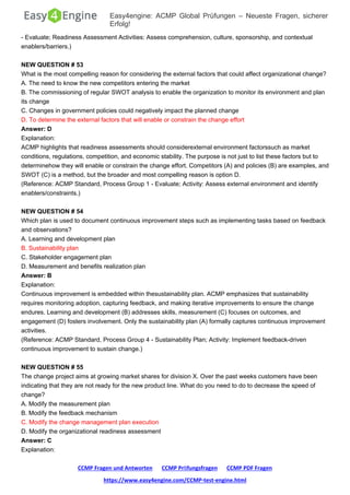 Certified Change Management Professional (CCMP) Exam Q&A and Study ...