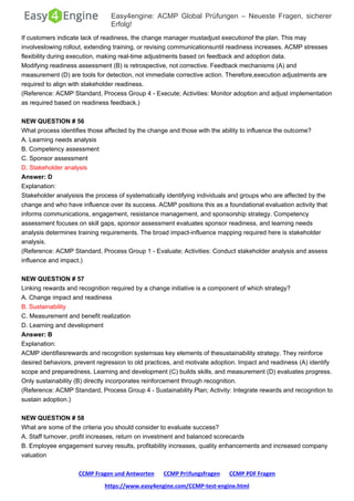 Certified Change Management Professional (CCMP) Exam Q&A and Study ...