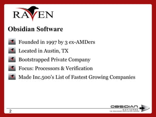 Introducing Obsidian Software and RAVEN-GCS for PowerPC | PDF