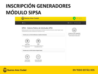 INSCRIPCIÓN GENERADORES
MÓDULO SIPSA
 