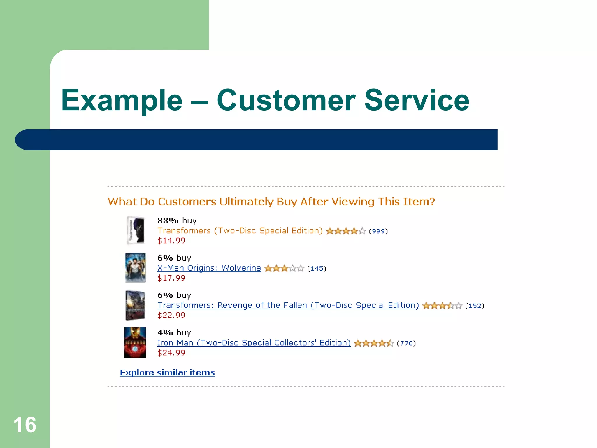 Example – Customer Service 