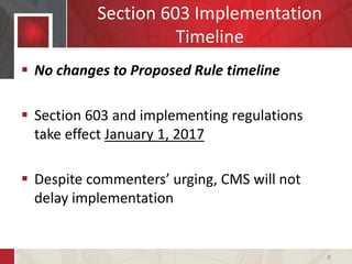 Section 603 Form A Practical Assessment of CMS’s Changes to Provider-Based Reimbursement ...
