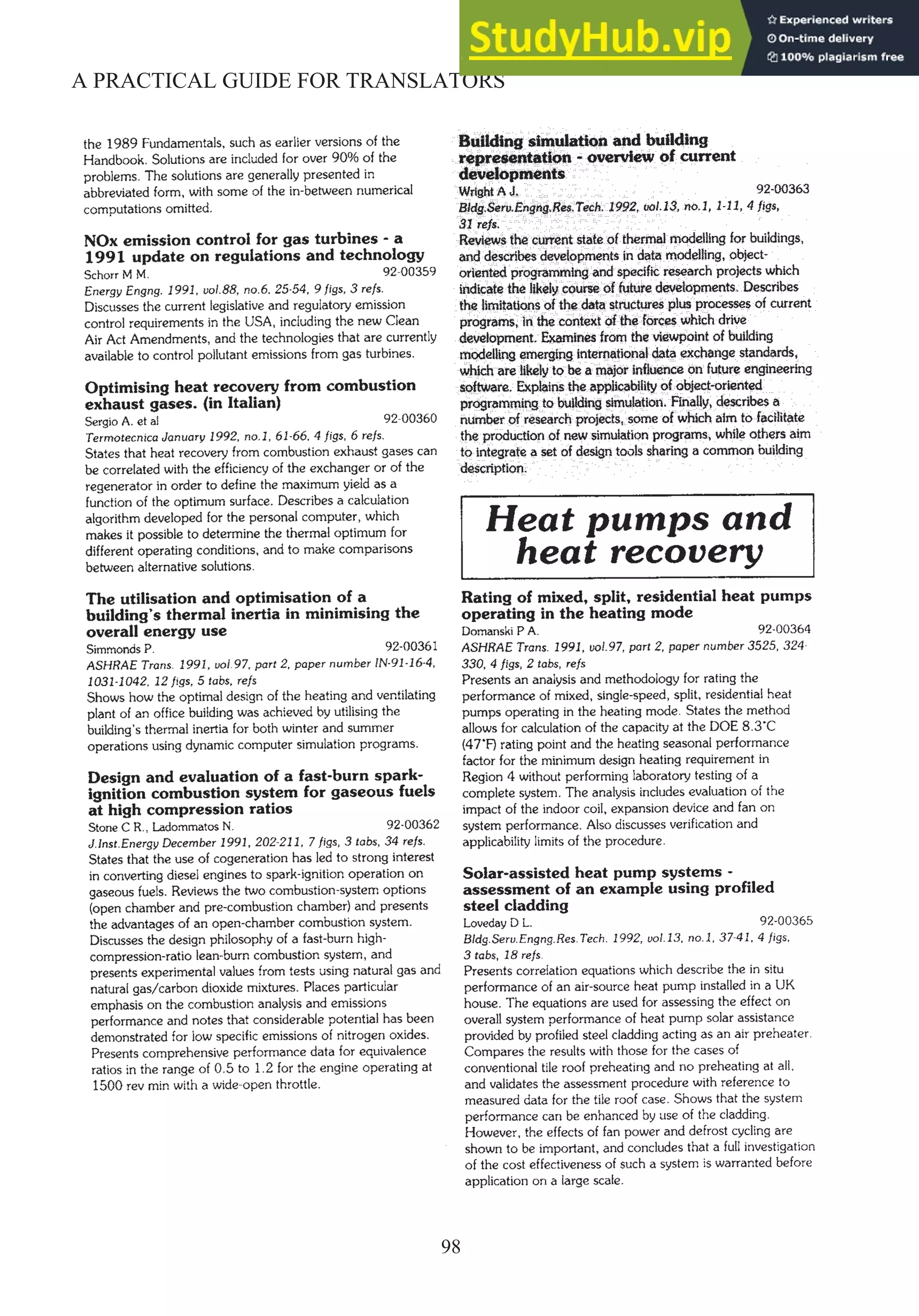 98
A PRACTICAL GUIDE FOR TRANSLATORS
 