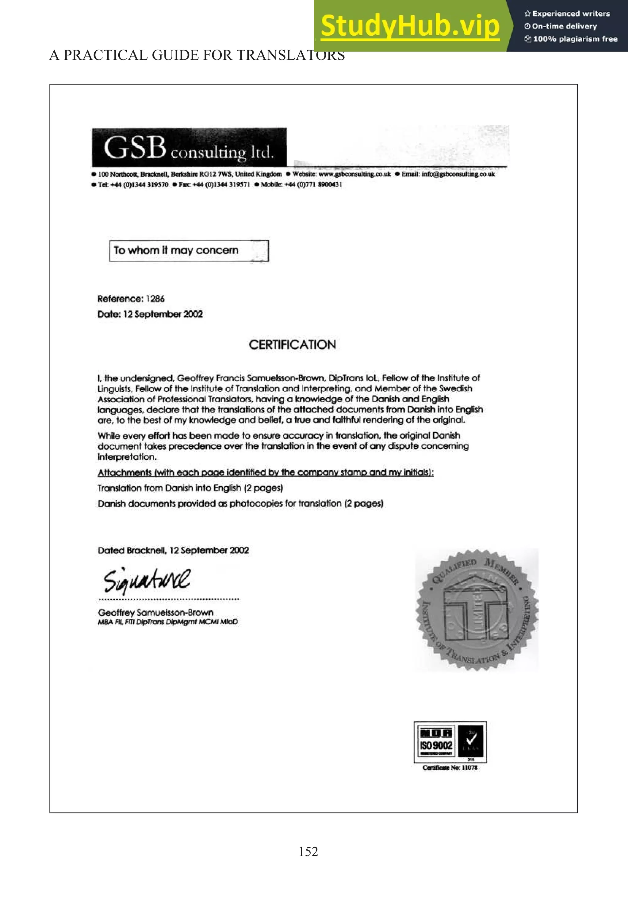 152
A PRACTICAL GUIDE FOR TRANSLATORS
 