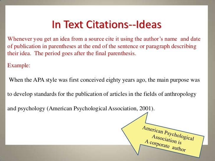 in text citation apa website