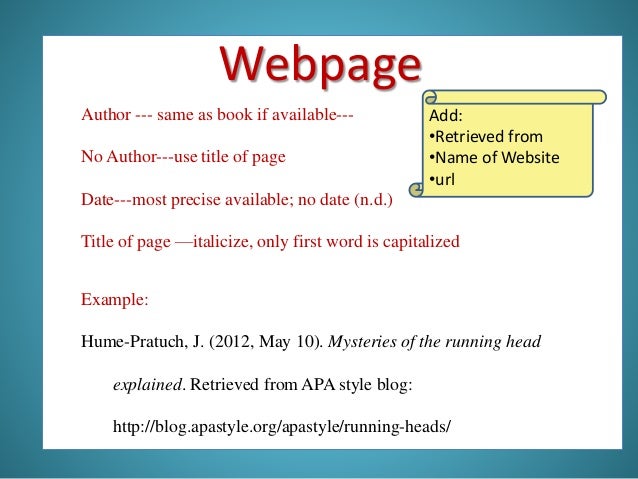 apa referencing websites